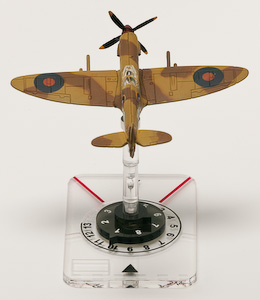 A Spitfire climbing on a gimbal mount.